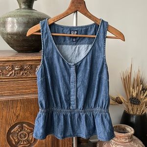 Denim Peplum Top 100% Cotton